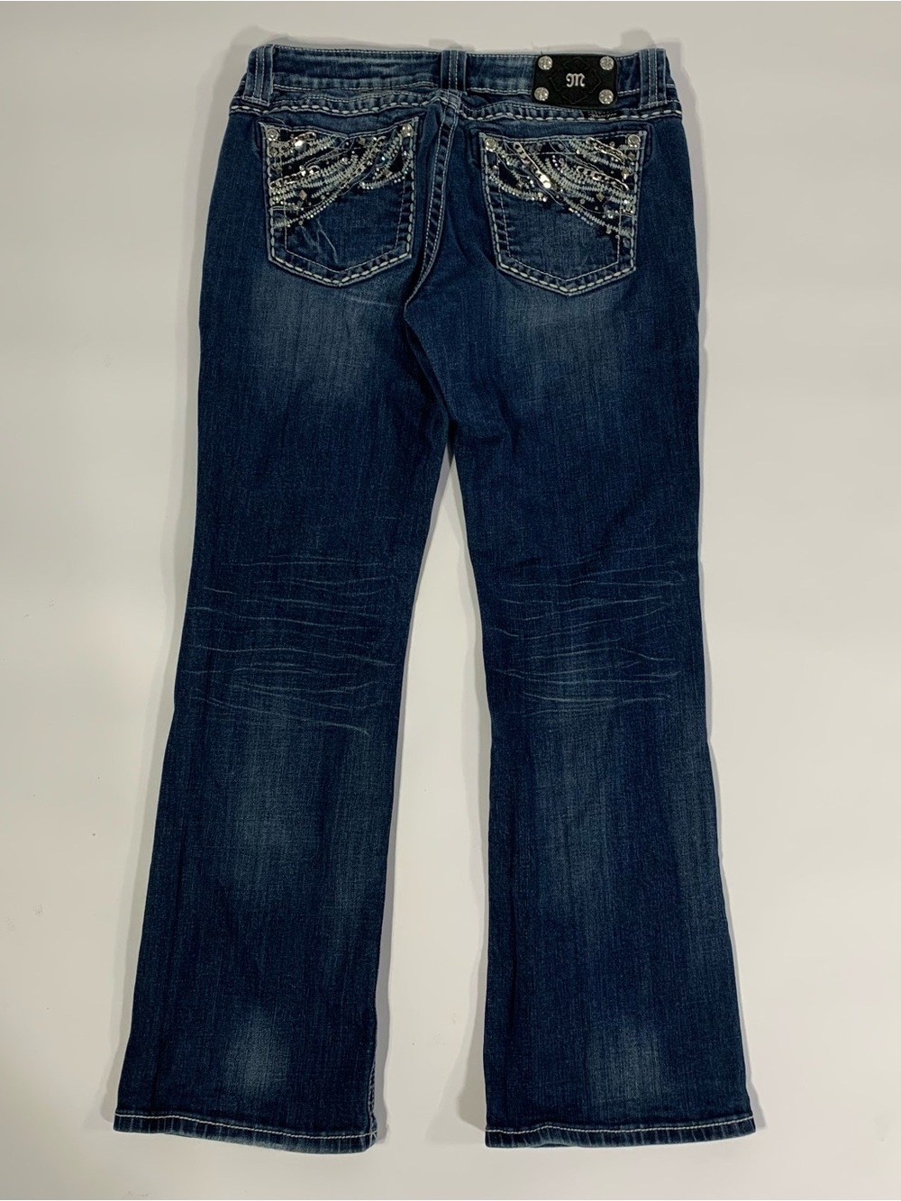 Miss Me Women's JE5734ER Easy Boot Distressed Low Rise Jeans Size 30 Cowgirl